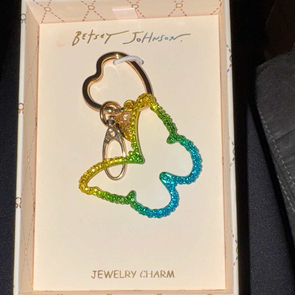 Betsey Johnson Green and Blue Butterfly Charm